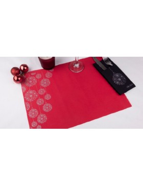 MANTEL AIR LAID 30x40 ROJO NAVIDAD PLATA 150 UDS